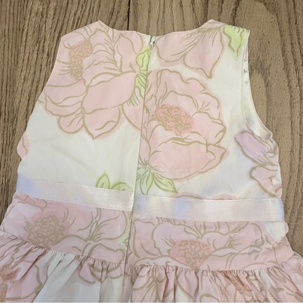 Gymboree Pink and White Floral Dress VINTAGE EUC. Sleeveless Sz 18-24 Mo BK